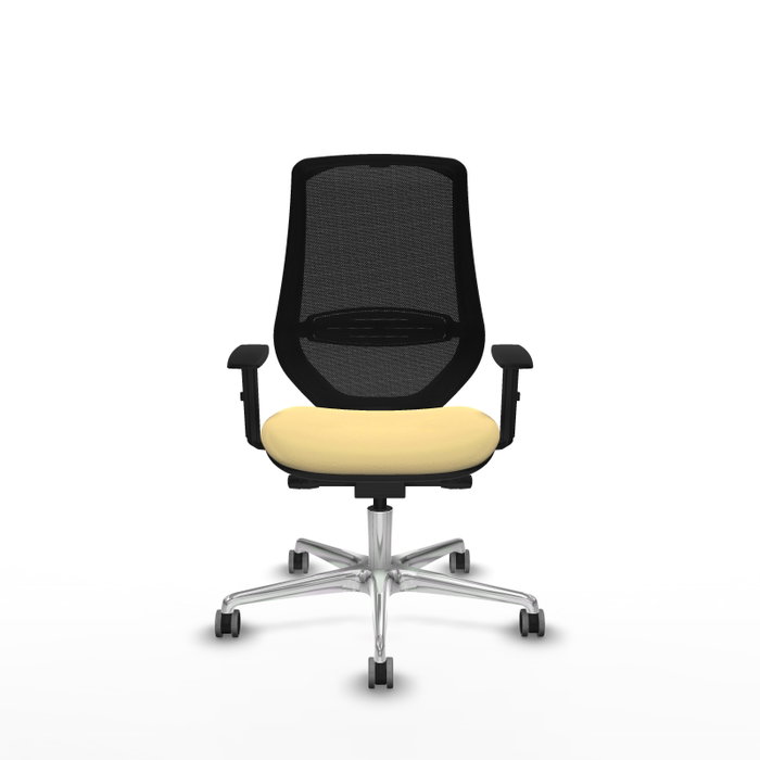PIQUERAS Y CRESPO Silla de oficina Mardos con mecanismo Sincro/Traslack, Crema y Negro