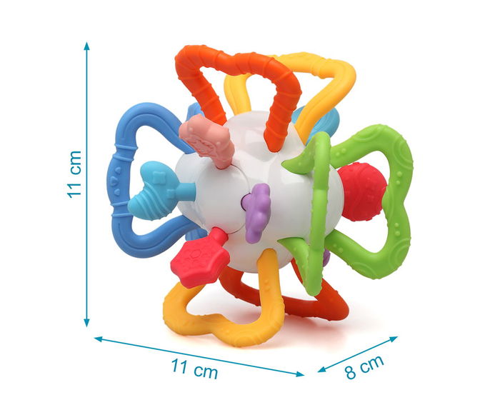 KioKids Mordedor Sensorial Bola Bebé +4 Meses Juguete Dentición Estimulación Multicolores KioKids Mordedor Sensorial Bola Bebé +4 Meses Juguete Dentición Estimulación Multicolores