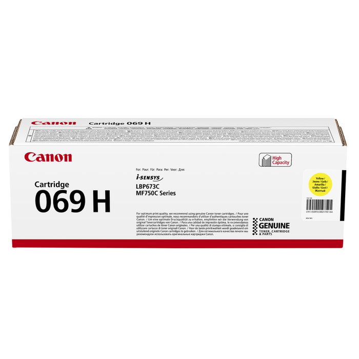 Canon 069H Cartucho de tóner original Amarillo 5095C002 Canon 069H Cartucho de tóner original Amarillo 5095C002