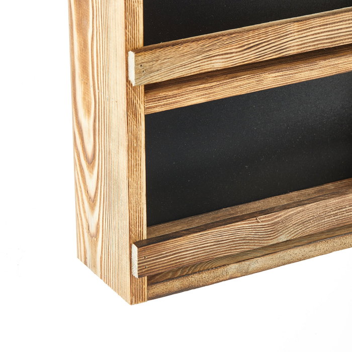 Aberto Design Estantería de Madera de Tres Capas 48x34x8 cm, Diseño Natural para Salón, Dormitorio u Oficina, Calidad Artesanal