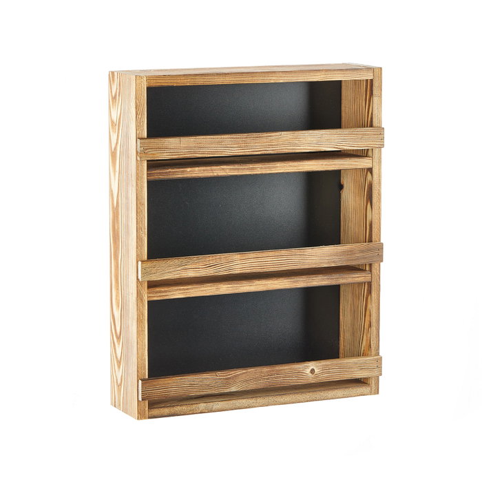 Aberto Design Estantería de Madera de Tres Capas 48x34x8 cm, Diseño Natural para Salón, Dormitorio u Oficina, Calidad Artesanal