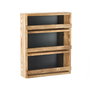 Aberto Design Estantería de Madera de Tres Capas 48x34x8 cm, Diseño Natural para Salón, Dormitorio u Oficina, Calidad Artesanal