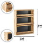 Aberto Design Estantería de Madera de Tres Capas 48x34x8 cm, Diseño Natural para Salón, Dormitorio u Oficina, Calidad Artesanal