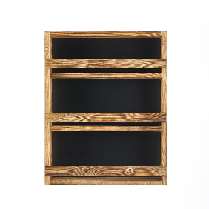 Aberto Design Estantería de Madera de Tres Capas 48x34x8 cm, Diseño Natural para Salón, Dormitorio u Oficina, Calidad Artesanal