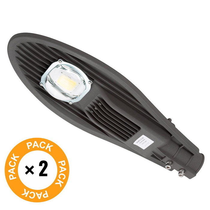 Pack 2 Farolas LED 50W 4320Lm 6000K 50.000H Alto CRI 90 para Alumbrado Público y Vial IP65 NE-DY-STN50W-CW-PK2-AP