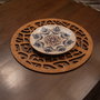 Hermia Coral - Walnut Juego de Salvamanteles de Madera (4 Piezas) 36x36cm