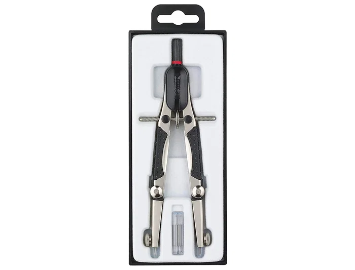 Rotring compact micrometrico Compás de ajuste rápido, longitud 17 cm, circunferencia 36 cm, barnizado titanio negro mate
