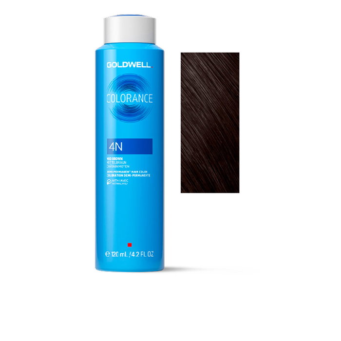Goldwell COLORANCE Tinte Demipermanente Cabello #5N 120 ml - Cobertura Canas 75% hasta 25 Lavados - Brillo y Nutrición