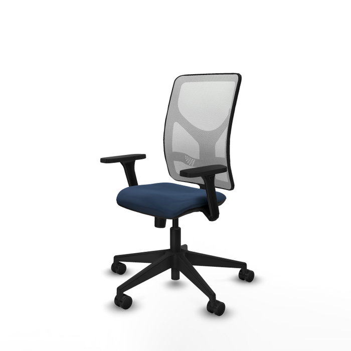 PIQUERAS Y CRESPO Silla de oficina Motilla con mecanismo Sincro, Azul marino y Blanco