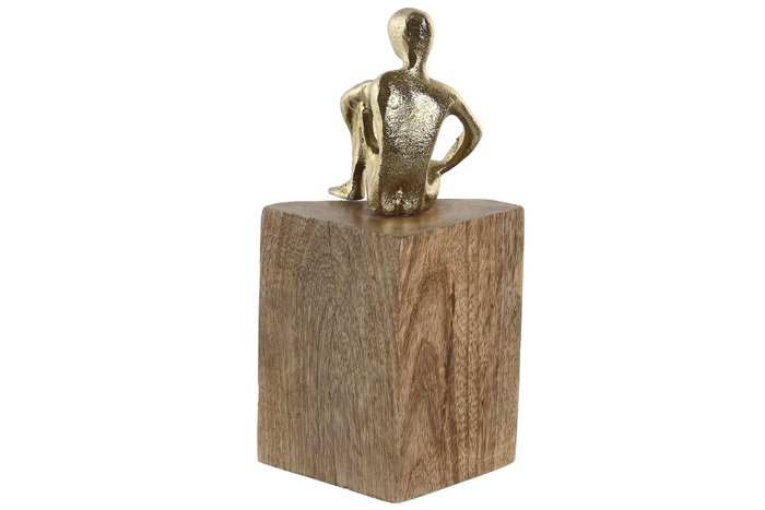 DKD Home Decor Figura de Personas en Mango y Aluminio Dorado