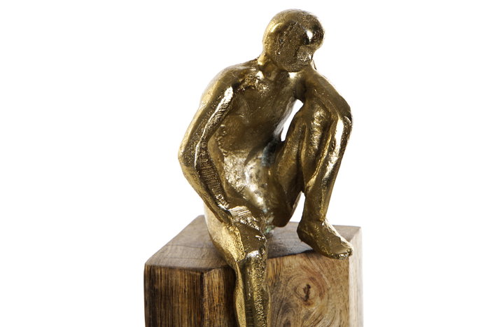 DKD Home Decor Figura de Personas en Mango y Aluminio Dorado