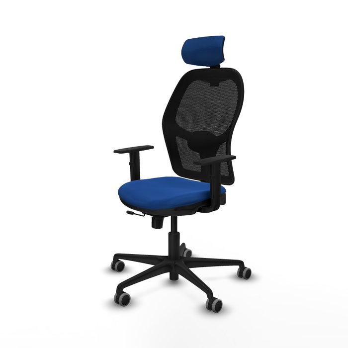 PIQUERAS Y CRESPO Silla de oficina Jorquera con mecanismo Sincro/Traslack, Azul y Negro PIQUERAS Y CRESPO Silla de oficina Jorquera con mecanismo Sincro/Traslack, Azul y Negro