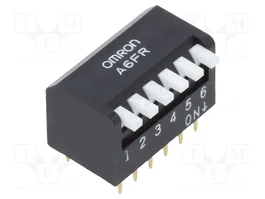 Aratas (Formerly Omron Components) Interruptor DIP-SWITCH de 6 secciones, ON-OFF, THT
