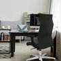 PIQUERAS Y CRESPO Sillón Albacete con mecanismo Sincro, Tela Negra y Base de Aluminio
