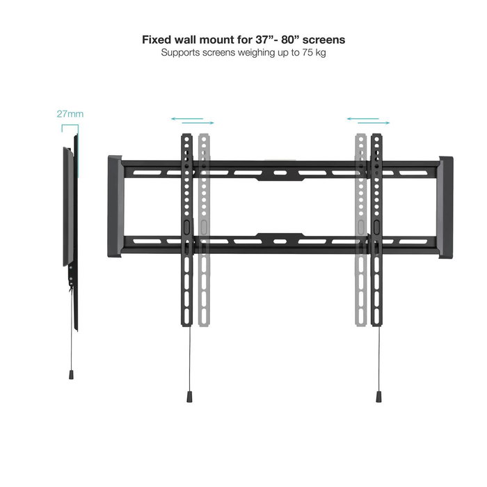Tooq Soporte Fijo de Pared LP1083F-B para Pantallas de 37-80 Pulgadas, Negro