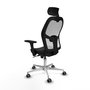 PIQUERAS Y CRESPO Silla de oficina Jorquera con mecanismo Sincro, Negro y Blanco