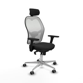 PIQUERAS Y CRESPO Silla de oficina Jorquera con mecanismo Sincro, Negro y Blanco