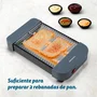 Grunkel TSP-MINISIZE Tostadora Plana Compacta para 2 Rebanadas, 300 W, Bandeja Extraíble, Resistencia de Cuarzo, Color Gris