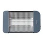 Grunkel TSP-MINISIZE Tostadora Plana Compacta para 2 Rebanadas, 300 W, Bandeja Extraíble, Resistencia de Cuarzo, Color Gris