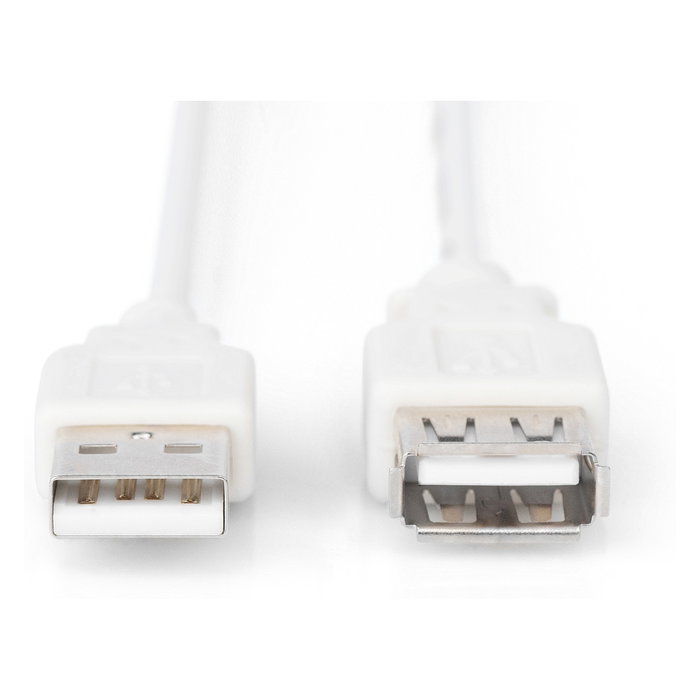 Digitus Cable Extensor Alargador USB 2.0 Tipo A Macho a Hembra, 1.8 Metros, Color Beige