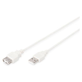Digitus Cable Extensor Alargador USB 2.0 Tipo A Macho a Hembra, 1.8 Metros, Color Beige