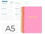 Liderpapel Agenda escolar 2025-2026 Classic Semana Vista A5 bilingüe rosa