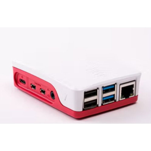 Raspberry Pi Carcasa Oficial para Raspberry Pi 4, Rojo y Blanco