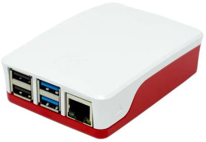 Raspberry Pi Carcasa Oficial para Raspberry Pi 4, Rojo y Blanco