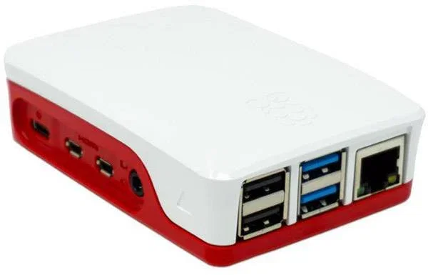 Raspberry Pi Carcasa Oficial para Raspberry Pi 4, Rojo y Blanco