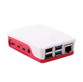 Raspberry Pi Carcasa Oficial para Raspberry Pi 4 Roja y Blanca, Diseño Compacto con Cubierta Desmontable, Protección Plástico Resistente