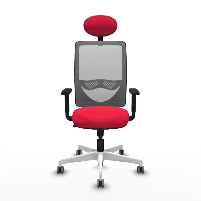 PIQUERAS Y CRESPO Silla de oficina Zulema con Mecanismo Sincro, Tela Roja y Malla Gris PIQUERAS Y CRESPO Silla de oficina Zulema con Mecanismo Sincro, Tela Roja y Malla Gris