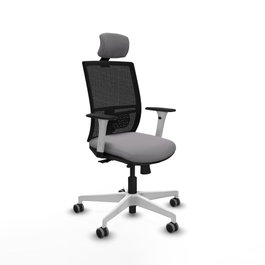 PIQUERAS Y CRESPO Silla de oficina Yunquera con mecanismo Sincro/Traslack Gris y Negro