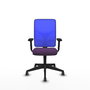 PIQUERAS Y CRESPO Silla de oficina Motilla con mecanismo Sincro, Tela Morada y Malla Azul