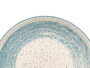 Vessia Plato Llano para Comida de Cerámica Patinado, Color Azul y Blanco, Diámetro 26 cm (27.5x27.5x3 cm) (Set de 24)