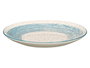 Vessia Plato Llano para Comida de Cerámica Patinado, Color Azul y Blanco, Diámetro 26 cm (27.5x27.5x3 cm) (Set de 24)
