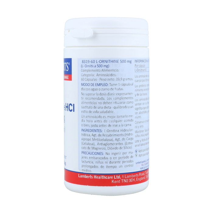 Lamberts L-Ornitina HCl 500 mg 60 cápsulas