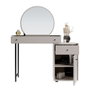 Hanah Home Tmu-713-Vv-1 Mesa de Maquillaje Tocador Color Visón 108x130x47 cm con Estantes y Patas de Metal