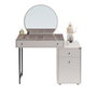 Hanah Home Tmu-713-Vv-1 Mesa de Maquillaje Tocador Color Visón 108x130x47 cm con Estantes y Patas de Metal