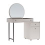 Hanah Home Tmu-713-Vv-1 Mesa de Maquillaje Tocador Color Visón 108x130x47 cm con Estantes y Patas de Metal