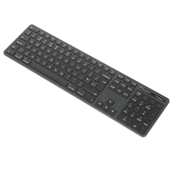 Targus AKB873FR Teclado Inalámbrico Bluetooth 5.0 y 2.4 GHz Full Size con Teclado Numérico, Diseño AZERTY Francés, Negro, Antimicrobiano, Universal para PC/Mac/Tablet