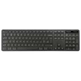Targus AKB873FR Teclado Inalámbrico Bluetooth 5.0 y 2.4 GHz Full Size con Teclado Numérico, Diseño AZERTY Francés, Negro, Antimicrobiano, Universal para PC/Mac/Tablet