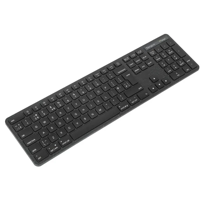 Targus AKB873FR Teclado Inalámbrico Bluetooth 5.0 y 2.4 GHz Full Size con Teclado Numérico, Diseño AZERTY Francés, Negro, Antimicrobiano, Universal para PC/Mac/Tablet