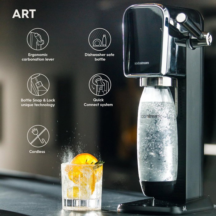 SodaStream Art Negro con Sistema Quick Connect y Botella de 1L SodaStream Art Negro con Sistema Quick Connect y Botella de 1L
