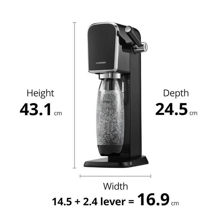 SodaStream Art Negro con Sistema Quick Connect y Botella de 1L SodaStream Art Negro con Sistema Quick Connect y Botella de 1L