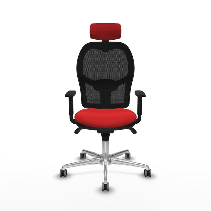PIQUERAS Y CRESPO Silla de oficina Jorquera con mecanismo Sincro, Rojo y Negro