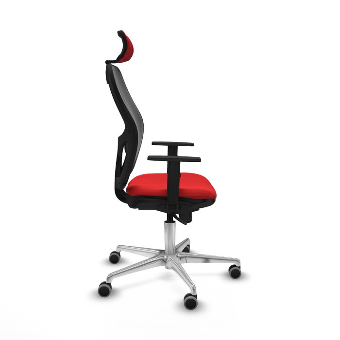 PIQUERAS Y CRESPO Silla de oficina Jorquera con mecanismo Sincro, Rojo y Negro