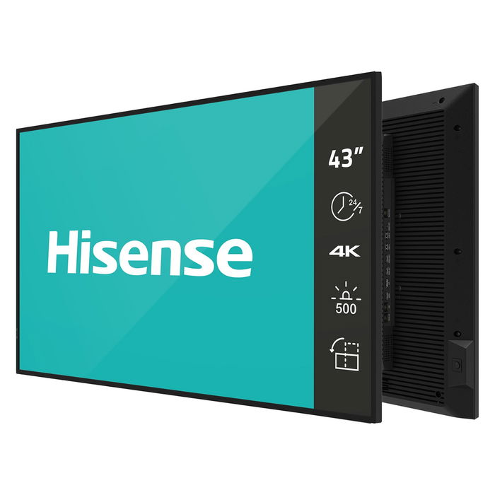 Hisense 43" 4K UHD IPS Digital Signage Display - Pantalla Comercial para Pizarra de Caballete Digital, WiFi, Android 11, 24/7 Operation