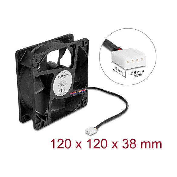 DeLOCK 67298 Ventilador Axial 12V 120x120x38 mm Negro DeLOCK 67298 Ventilador Axial 12V 120x120x38 mm Negro