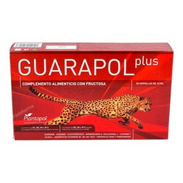 PLANTAPOL Guarapol Plus 20Amp, Complemento para Aumento de Rendimiento Muscular y Mejora de Fatiga Física y Mental