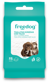 Freedog Toallitas Húmedas Talco Pocket 25 Unidades 18x20 cm